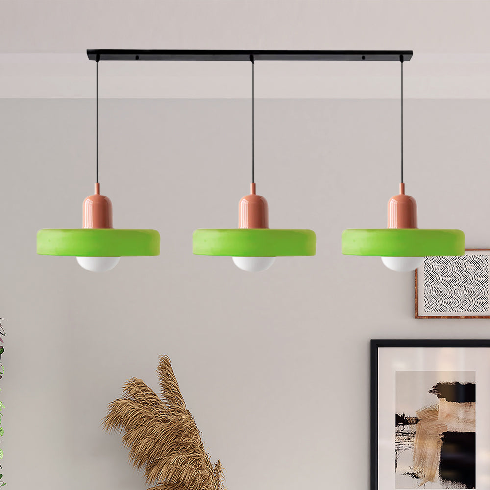 Driedubbele glazen hanglamp
