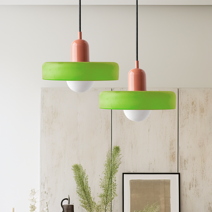 Kleurrijke Bauhaus glazen hanglamp