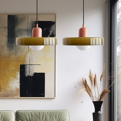 Bauhaus glas-in-lood hanglamp