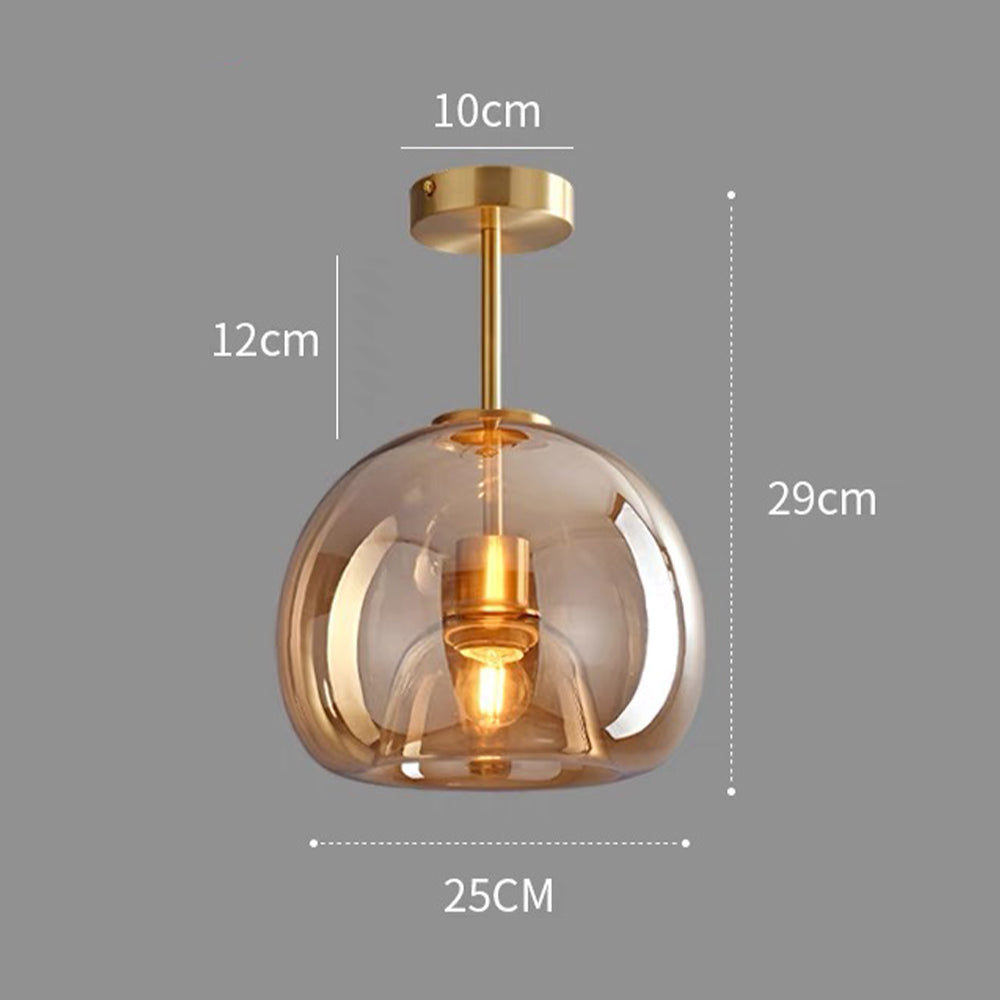Retro glazen kap plafondlamp