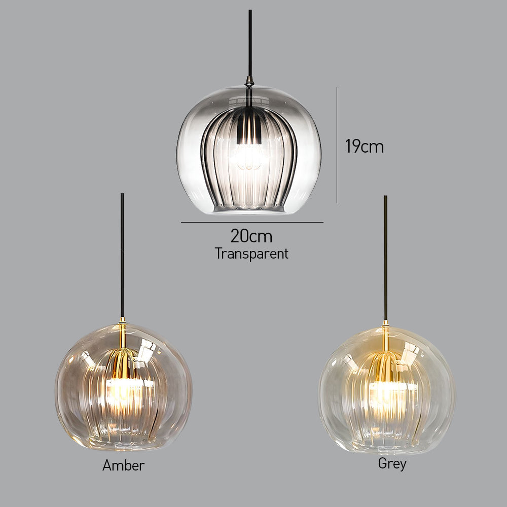 Bolvormige glazen hanglamp