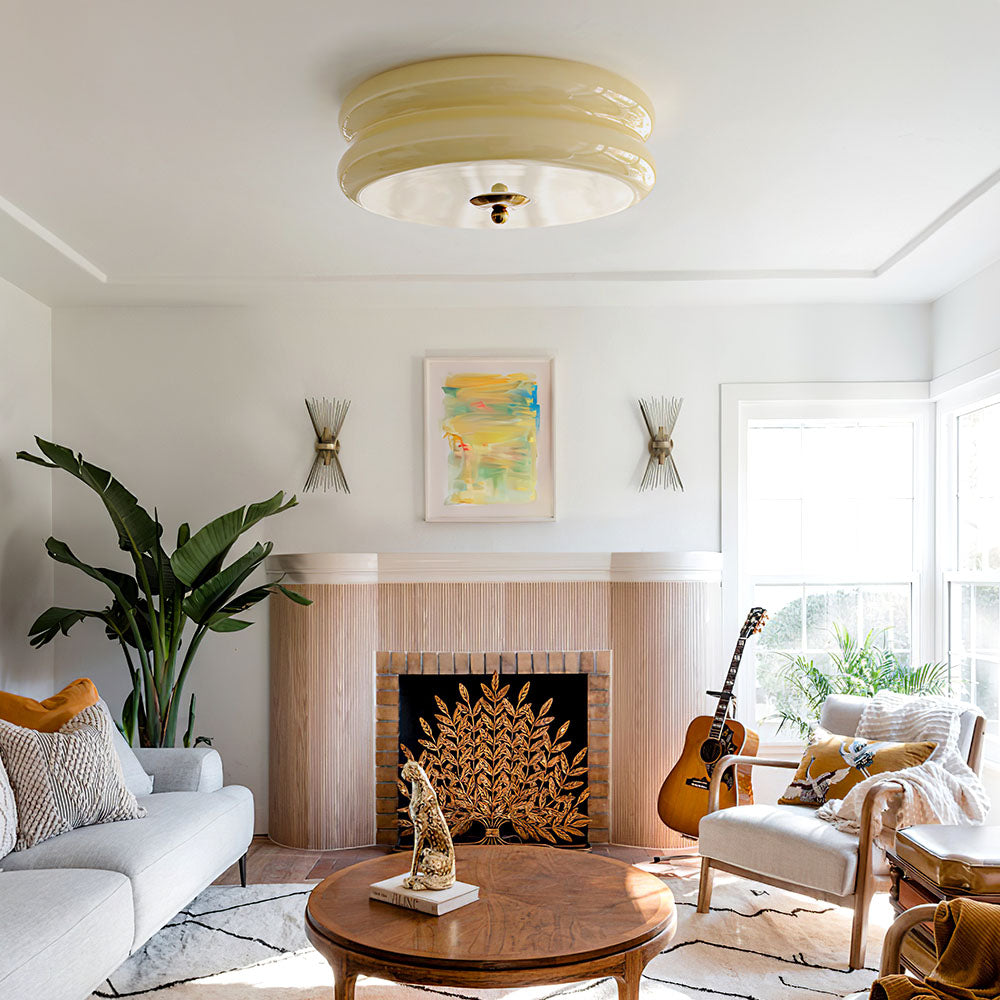 Crèmetaart Art Deco Plafondlamp