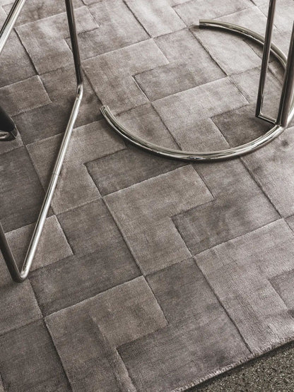 Bruin lyocell vloerkleed voor de woonkamer