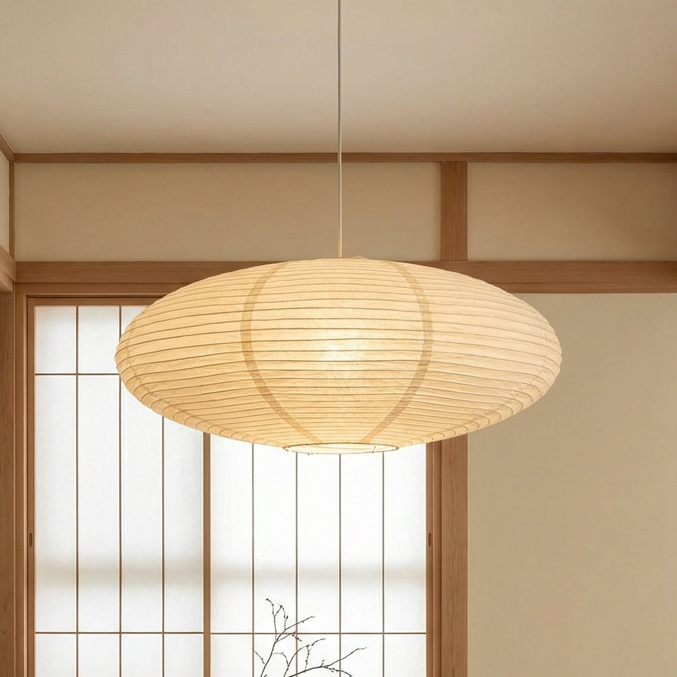 Minimalistische papieren hanglamp