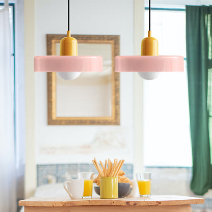 Bauhaus glas-in-lood hanglamp