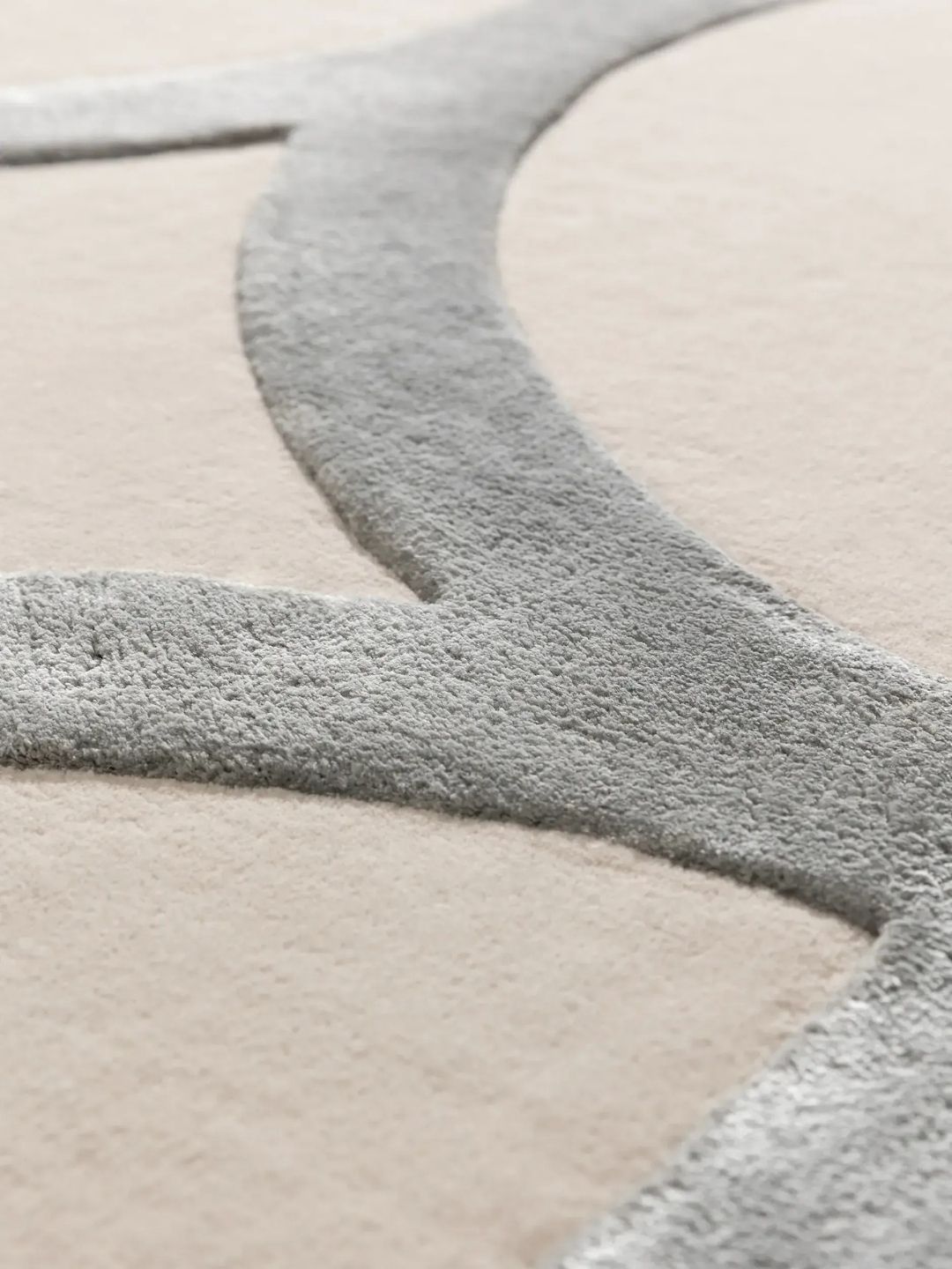 Moderne wollen vloerkleed voor woonkamer crème