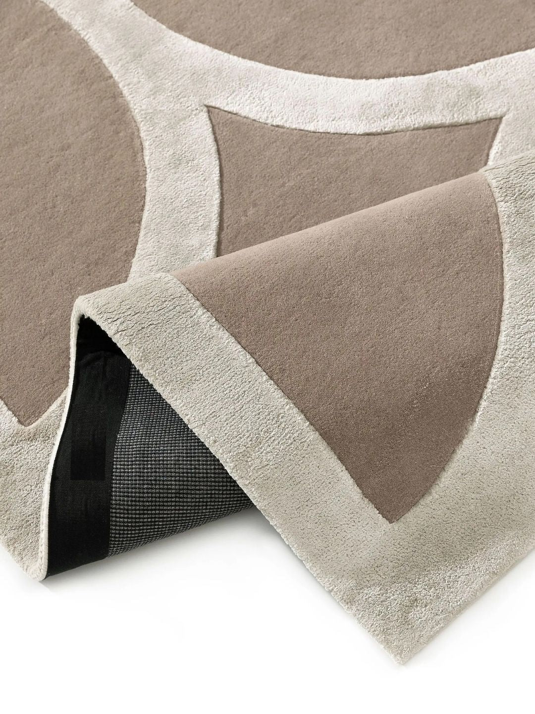 Moderne wollen vloerkleed voor woonkamer crème