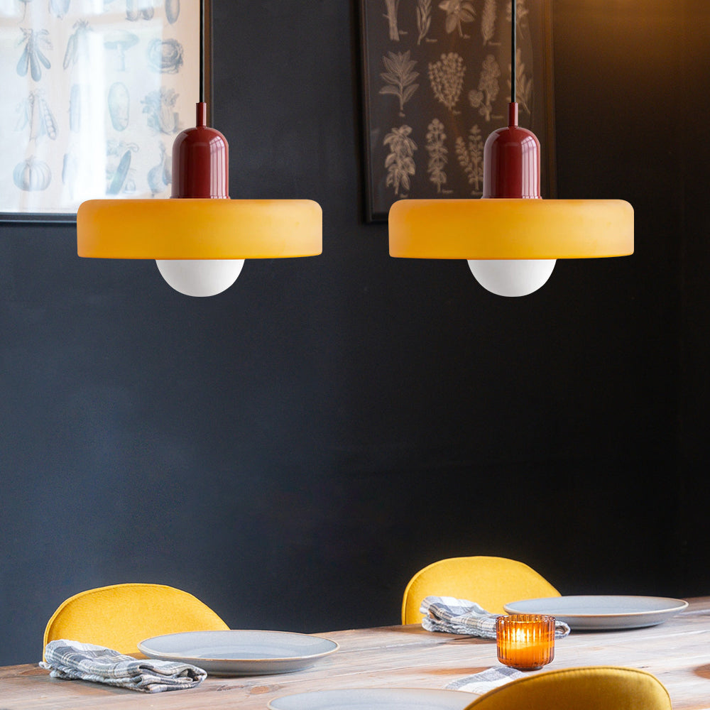 Bauhaus glas-in-lood hanglamp