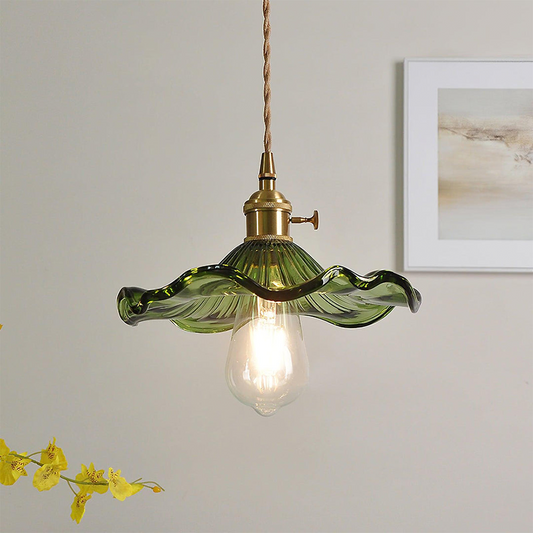 Bloemen glazen hanglamp