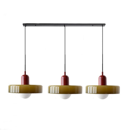 Driedubbele glazen hanglamp