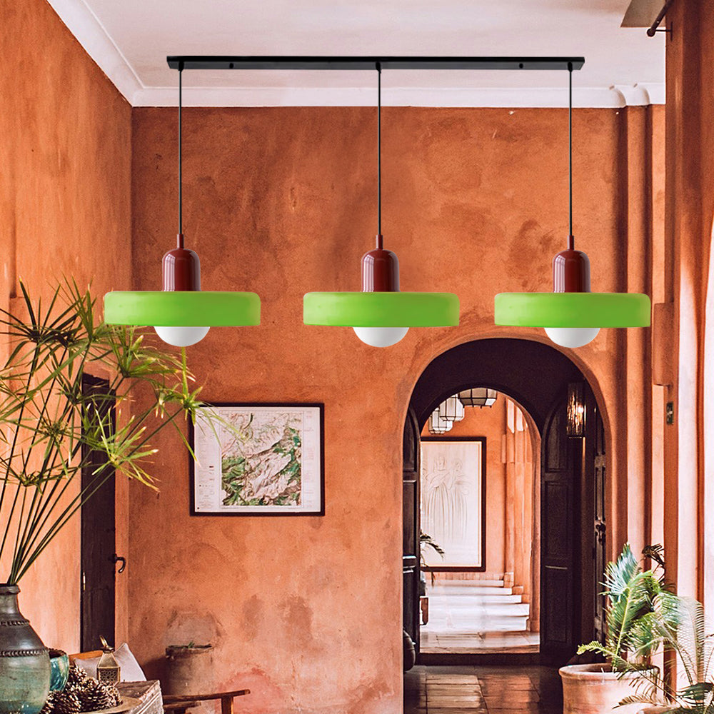 Driedubbele glazen hanglamp