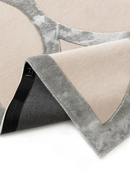 Moderne wollen vloerkleed voor woonkamer crème