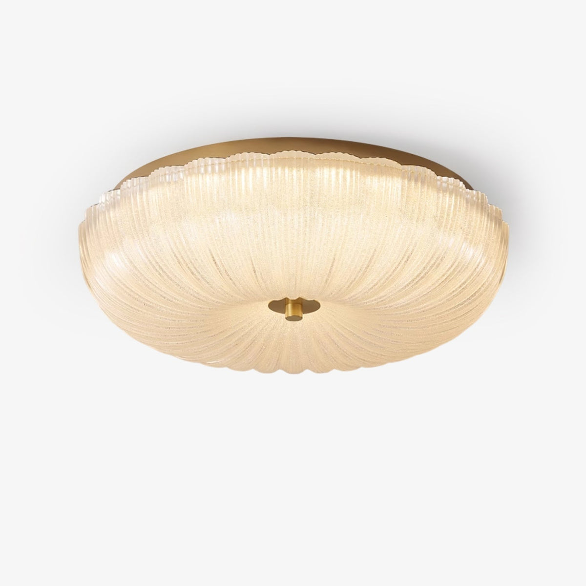 Moderne plafondlamp van geribbeld glas
