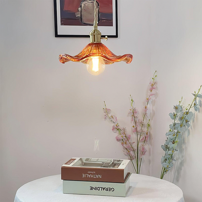 Bloemen glazen hanglamp