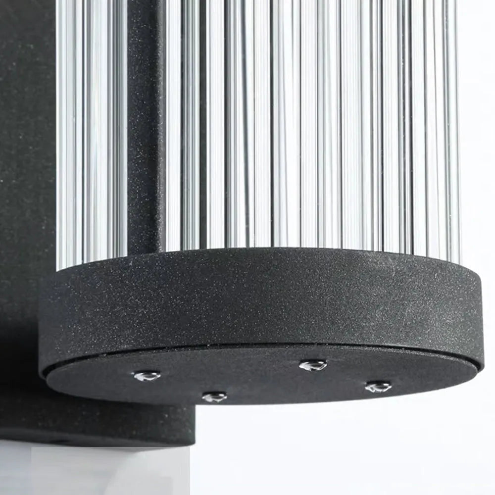 Moderne halfcilindrische metalen/glazen buitenmuurlamp