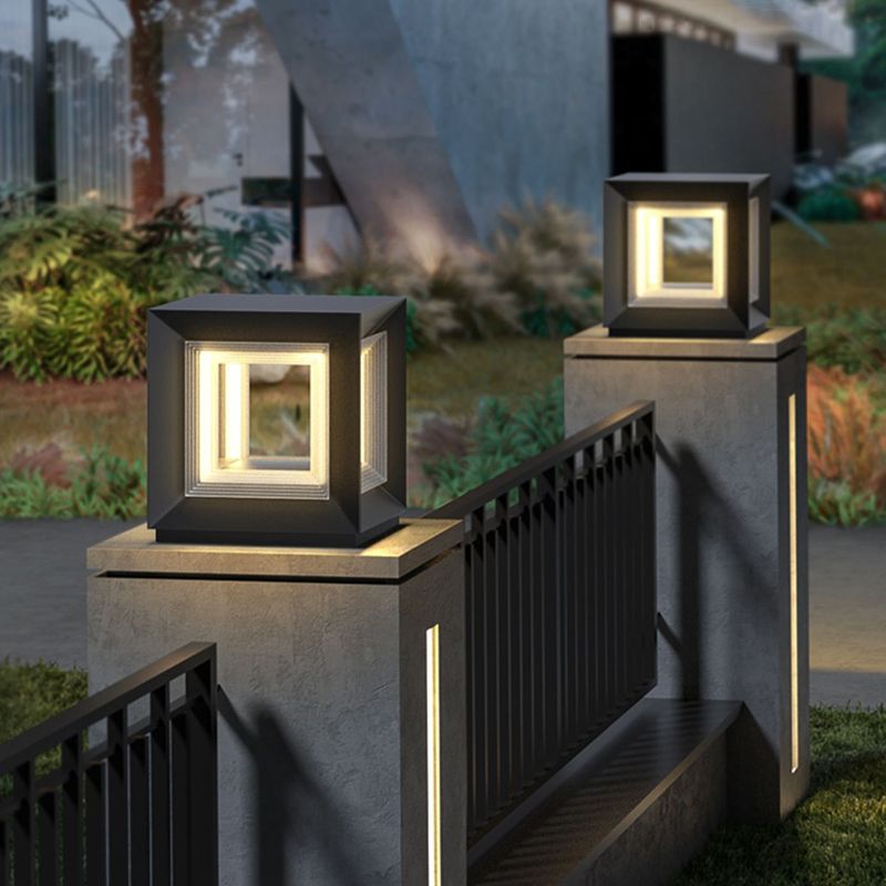 Moderne LED kubus buitenpaalverlichting