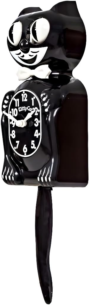 Felisca retro wandklok met zwarte kat
