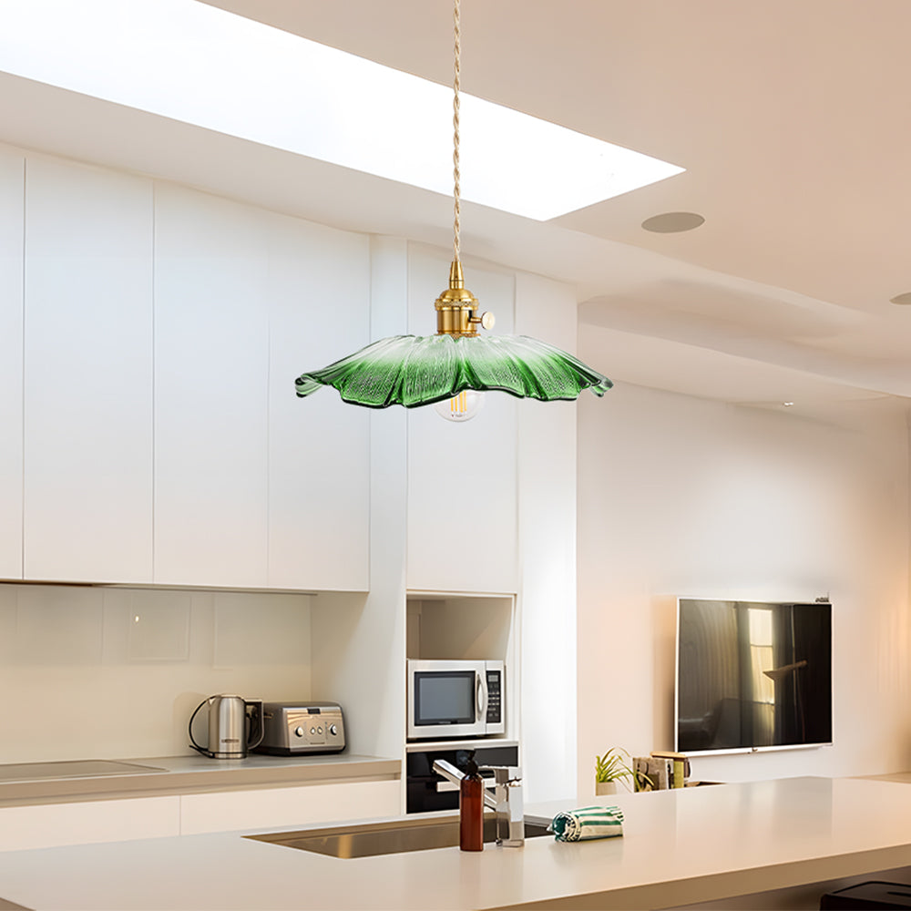 Retro Bloemen Glazen Hanglamp