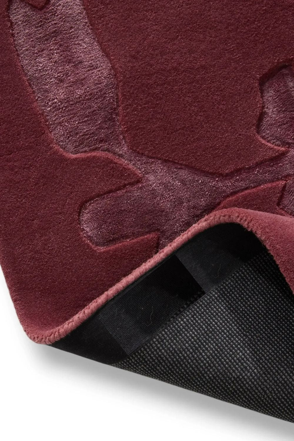 Bordeaux wollen vloerkleed voor woonkamer elegant