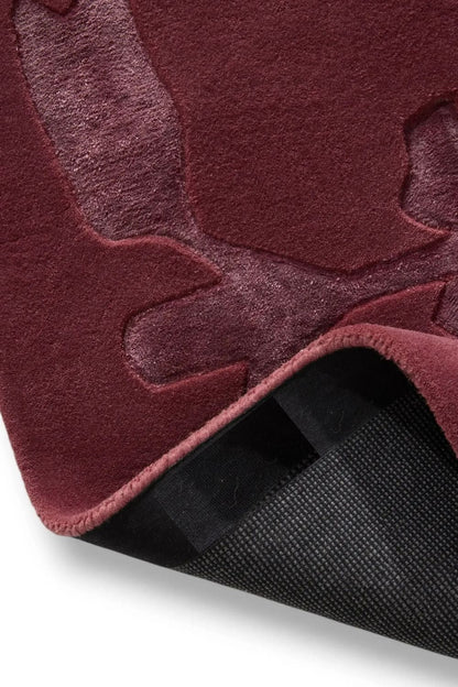 Bordeaux wollen vloerkleed voor woonkamer elegant