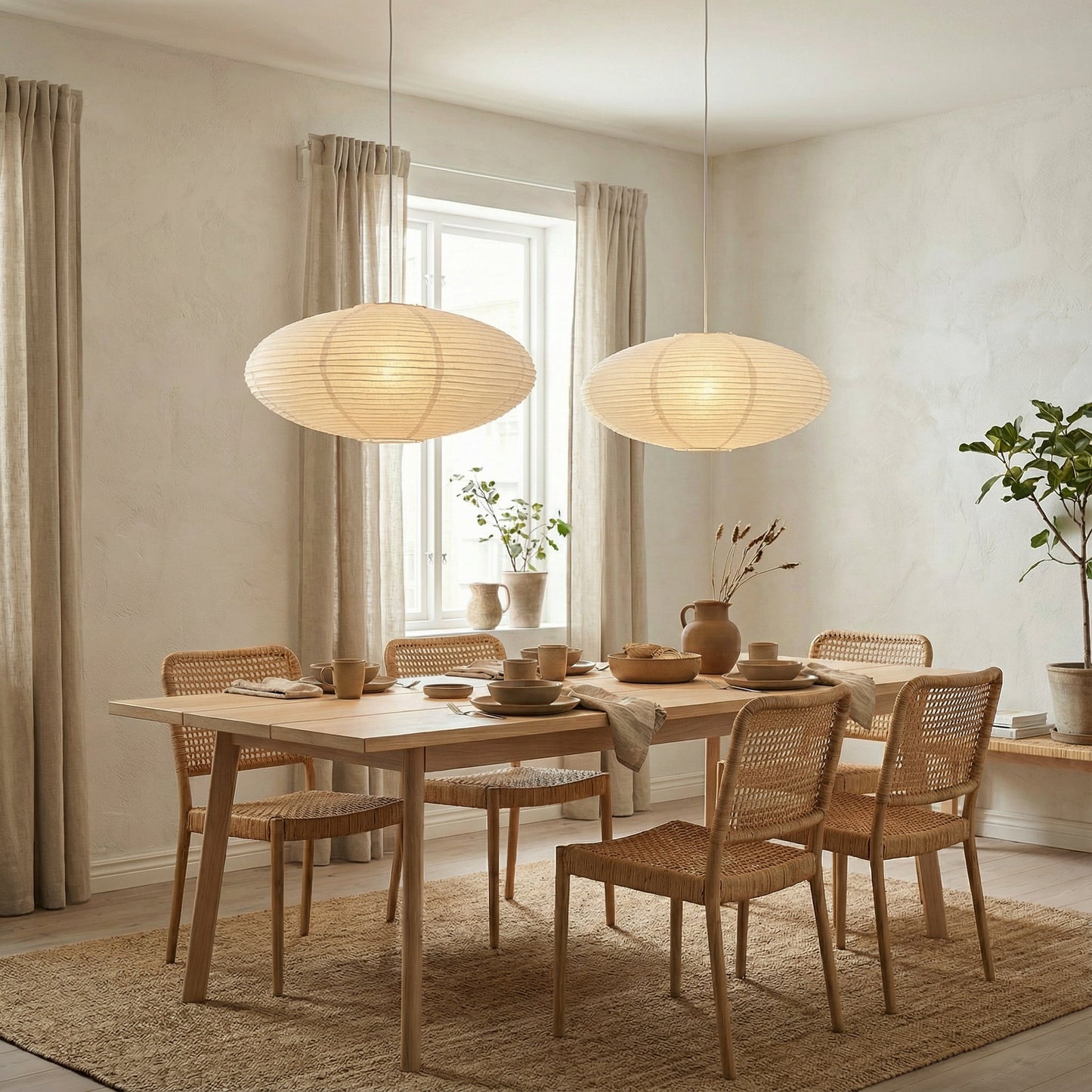 Minimalistische papieren hanglamp