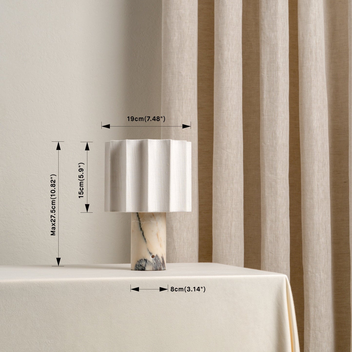 Oplaadbare tafellamp van Calacatta-marmer