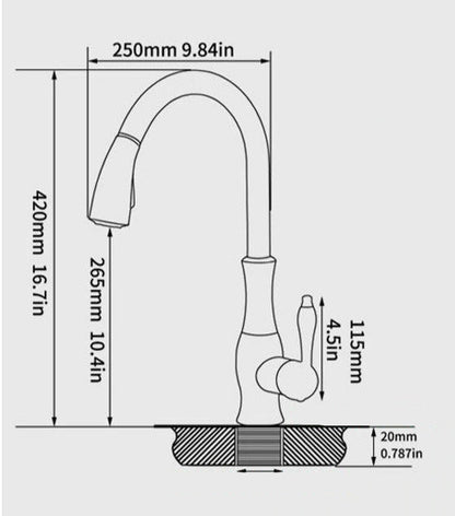 Moderne uittrekbare keukenkraan