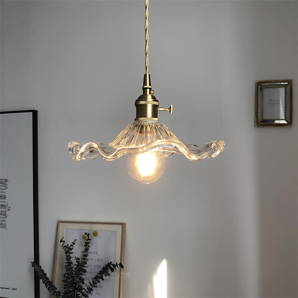 Bloemen glazen hanglamp