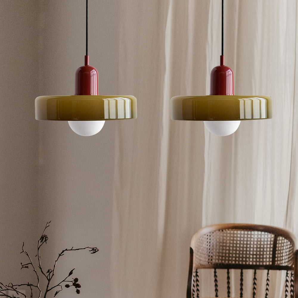 Bauhaus glas-in-lood hanglamp