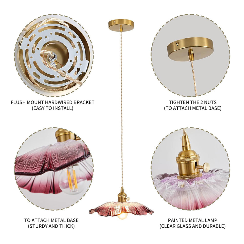 Retro Bloemen Glazen Hanglamp