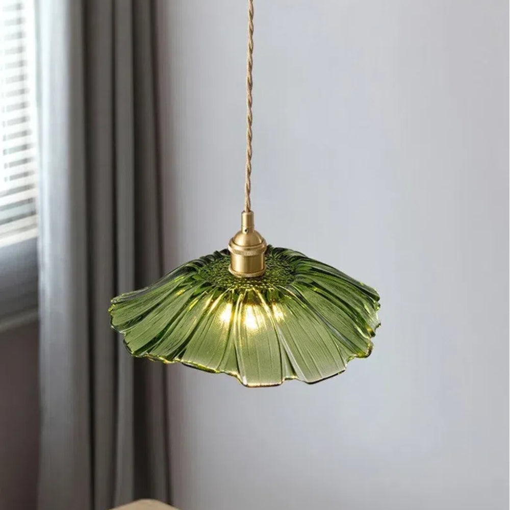 Retro Bloemen Glazen Hanglamp