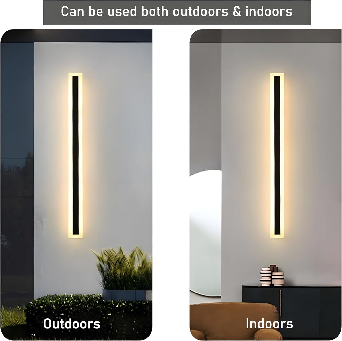 Zwarte moderne LED buitenmuurlamp IP65