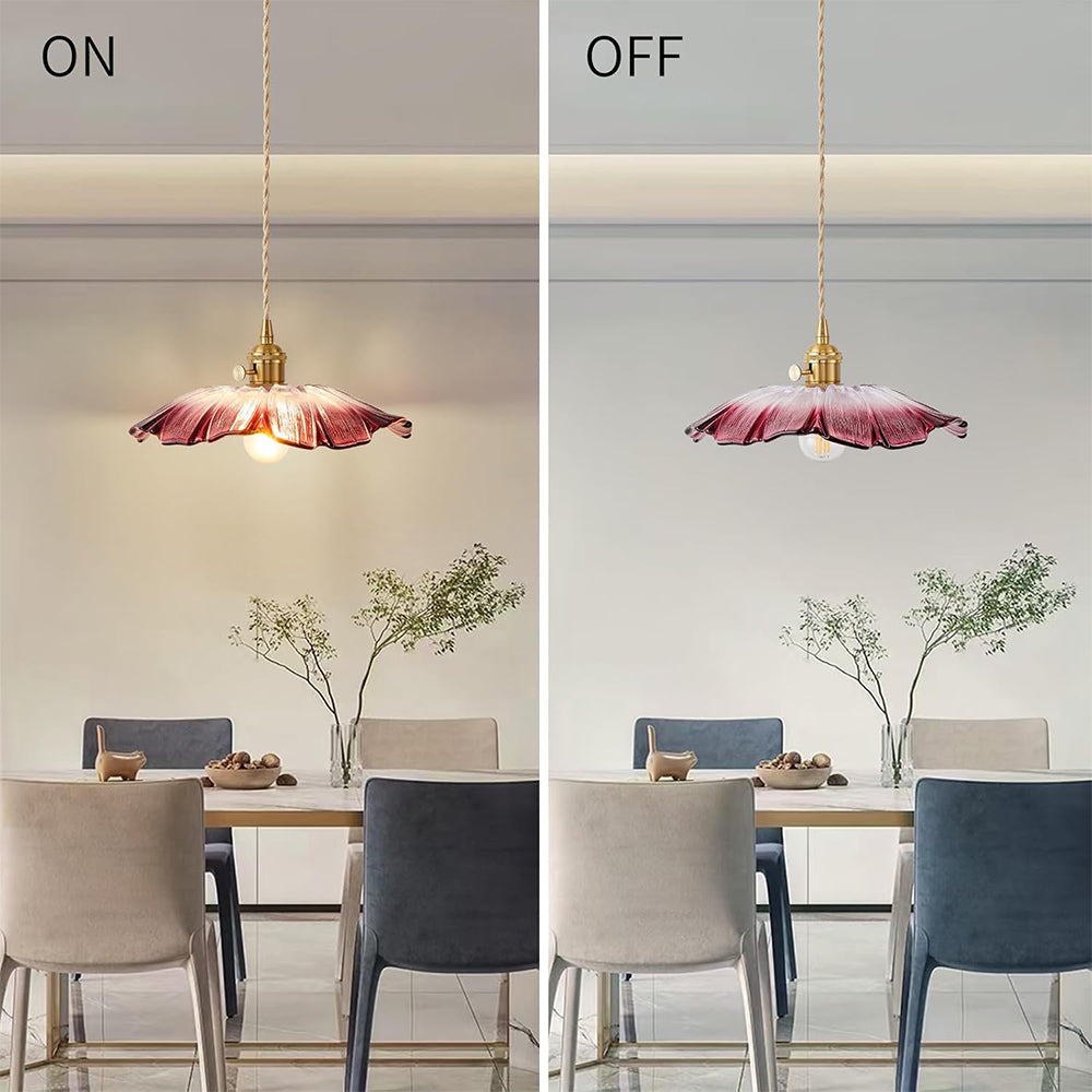 Retro Bloemen Glazen Hanglamp