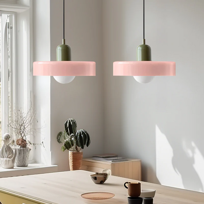 Kleurrijke Bauhaus glazen hanglamp