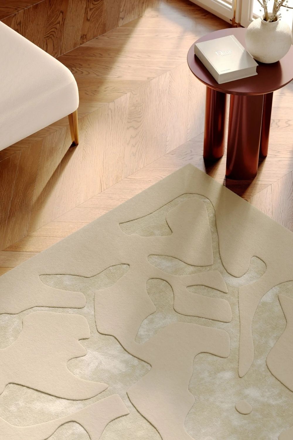 Bordeaux wollen vloerkleed voor woonkamer elegant