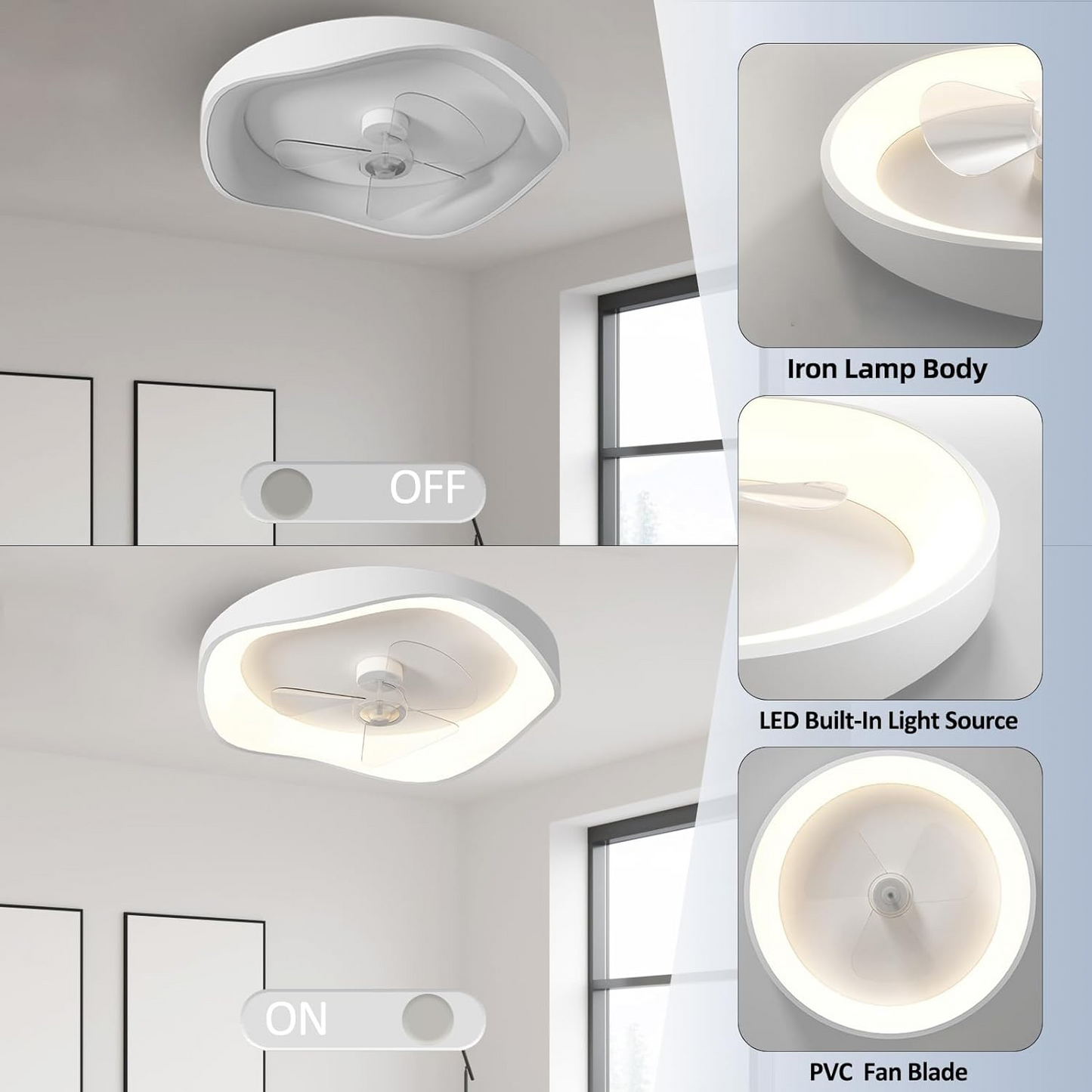 Moderne LED plafondventilator met licht