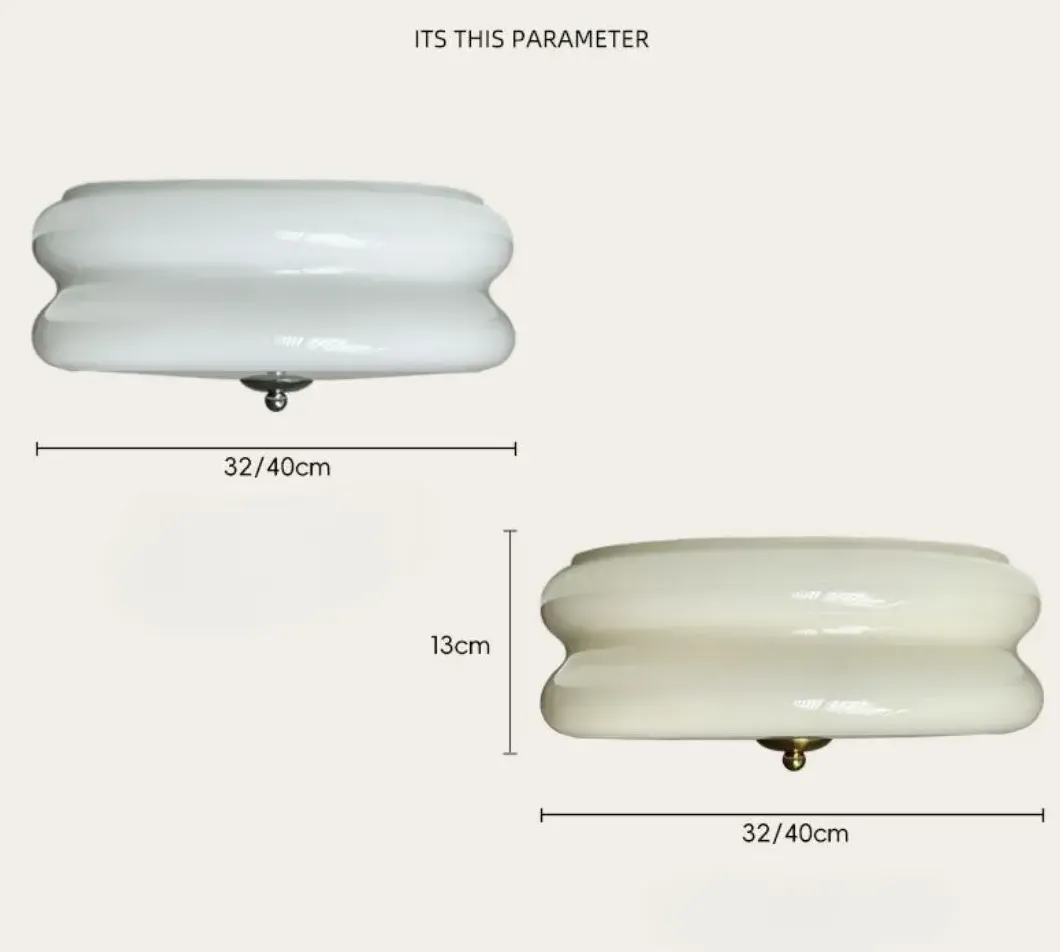 Crèmetaart Art Deco Plafondlamp