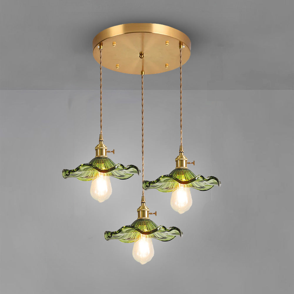 Bloemen glazen hanglamp