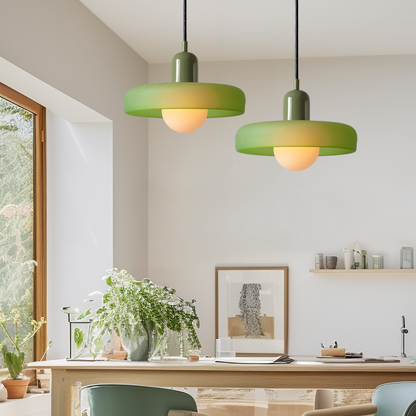 Kleurrijke Bauhaus glazen hanglamp