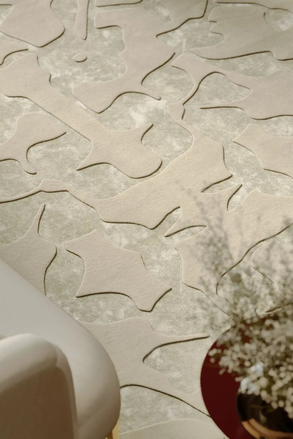 Bordeaux wollen vloerkleed voor woonkamer elegant