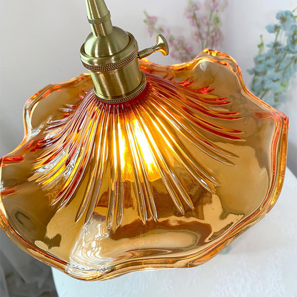 Bloemen glazen hanglamp