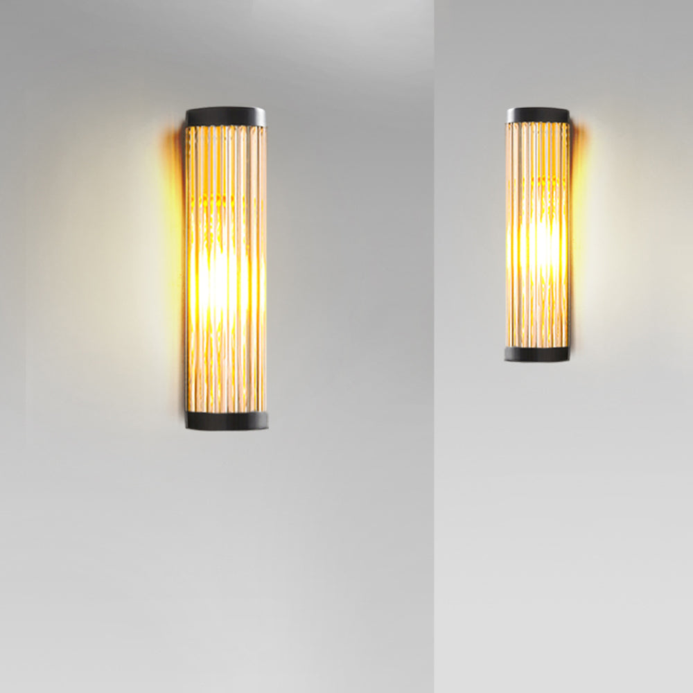 Moderne halfcilindrische metalen/glazen buitenmuurlamp