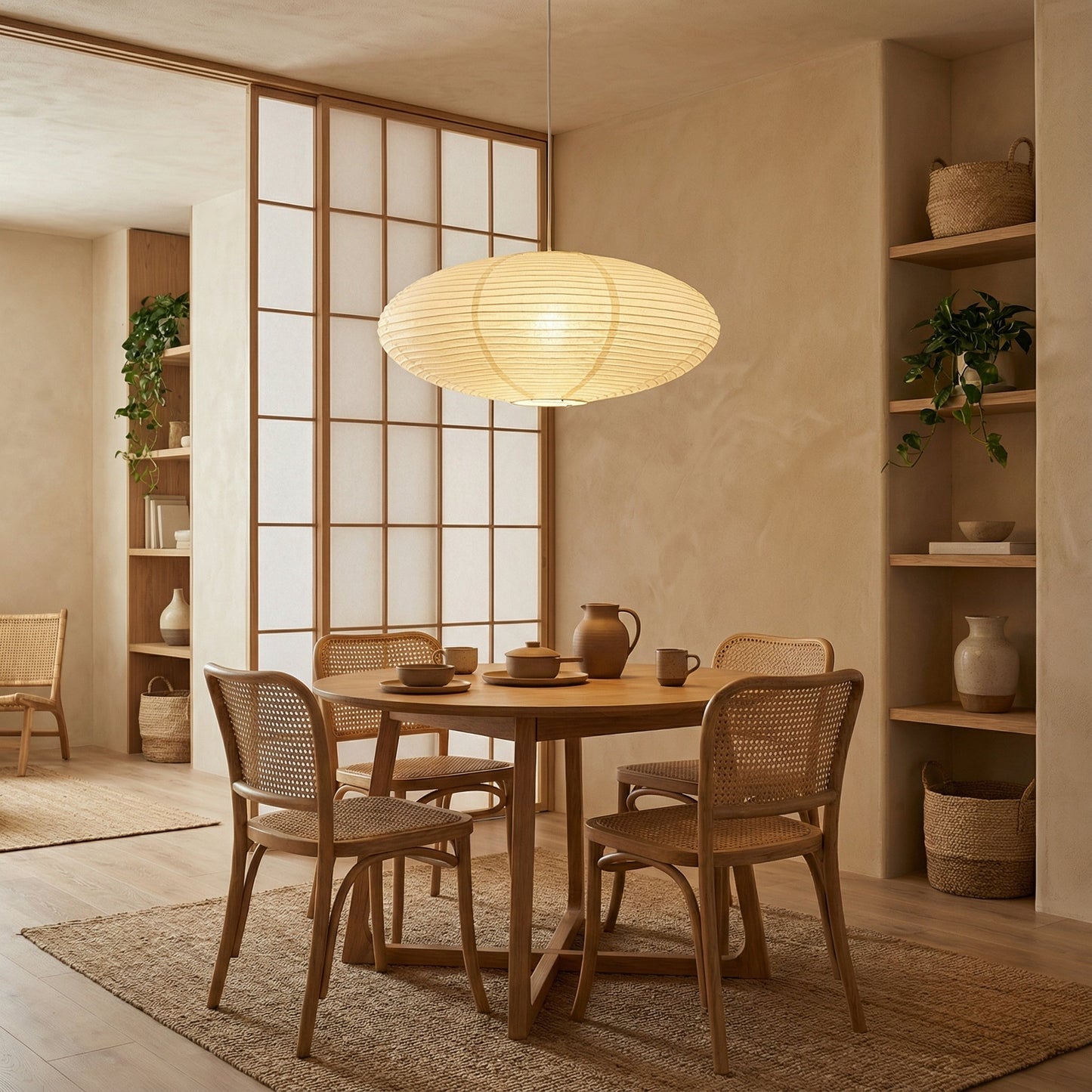 Minimalistische papieren hanglamp