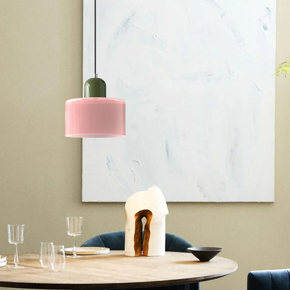 Kleine glazen hanglamp in Bauhaus-stijl