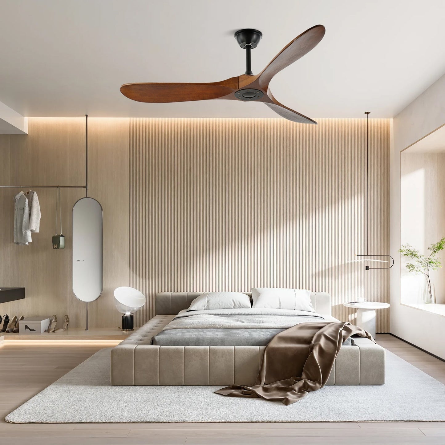 Moderne houten plafondventilator