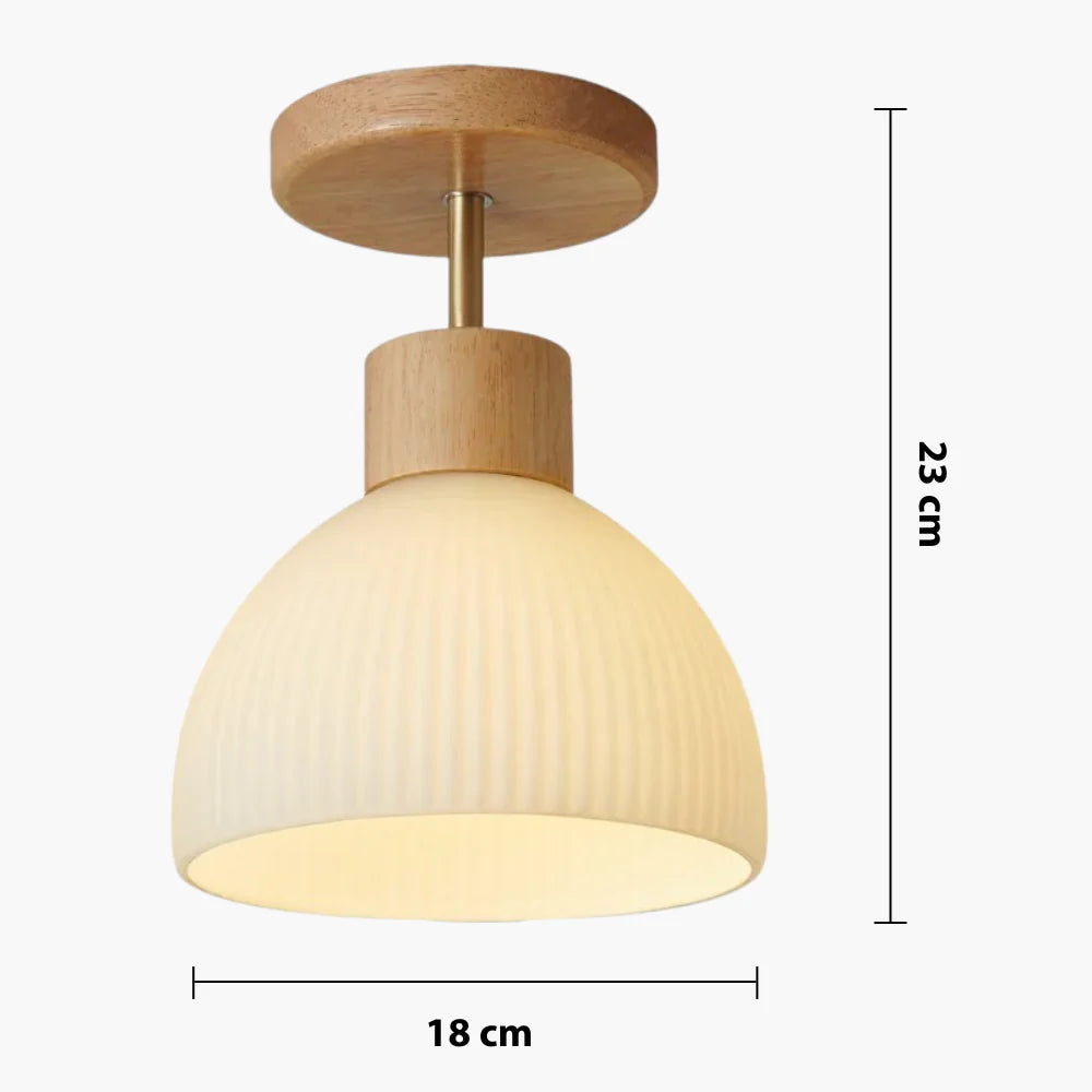 Natuurlijke houten plafondlamp ontwerp