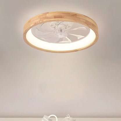 Japanse houten plafondventilator met geïntegreerde lamp