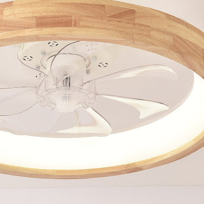 Japanse houten plafondventilator met geïntegreerde lamp