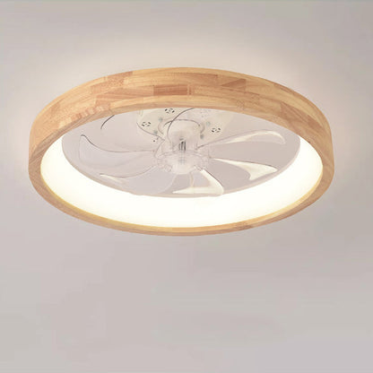 Japanse houten plafondventilator met geïntegreerde lamp
