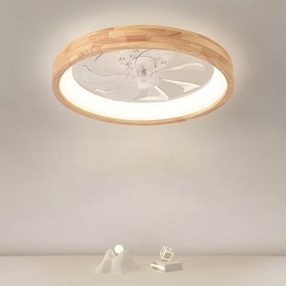 Japanse houten plafondventilator met geïntegreerde lamp